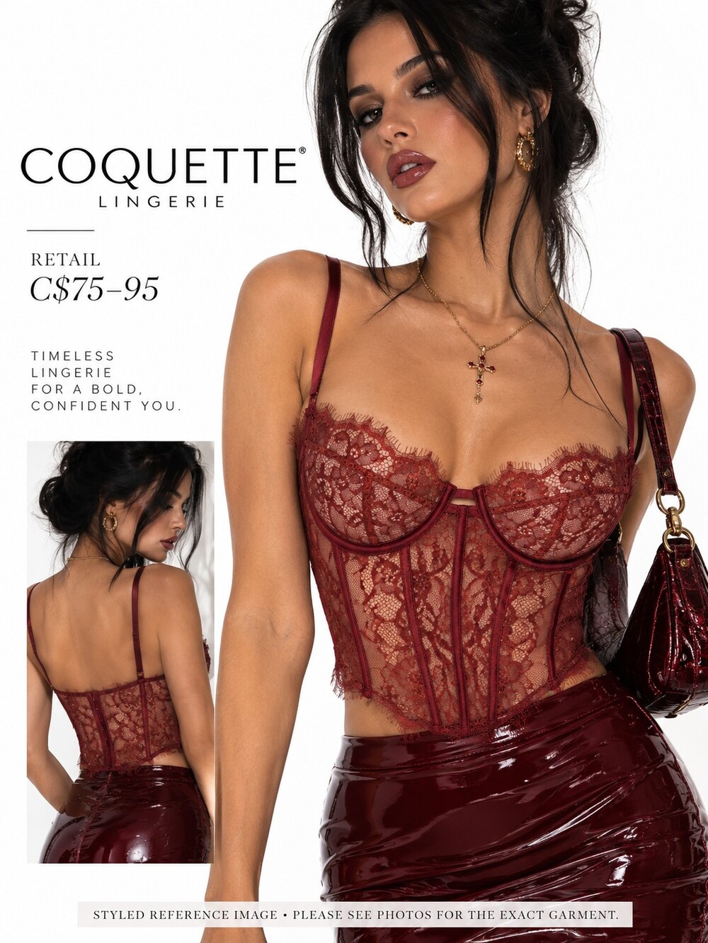 High End Corset Coquette Floral Lace Bra Red Small Lingerie Romantic Vamp Y2K🌹